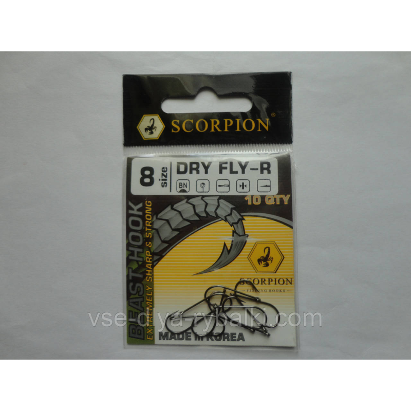 Гачок Scorpion dry fly №8