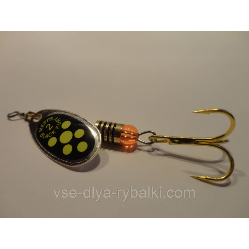 Вертушка mepps Black fury 2 срібло з салатовим