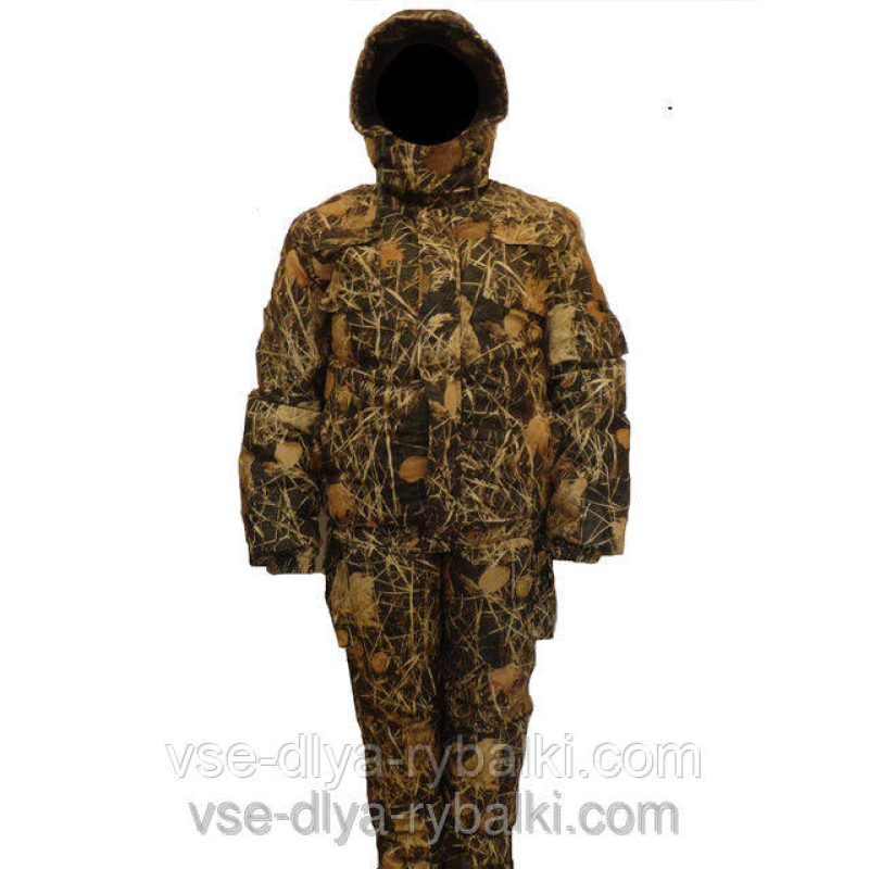 Костюм зимовий для полювання та риболовлі утеплений на флісі очерет 1