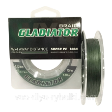 Шнур плетений Gladiator 100m (зелений) 0.20 mm