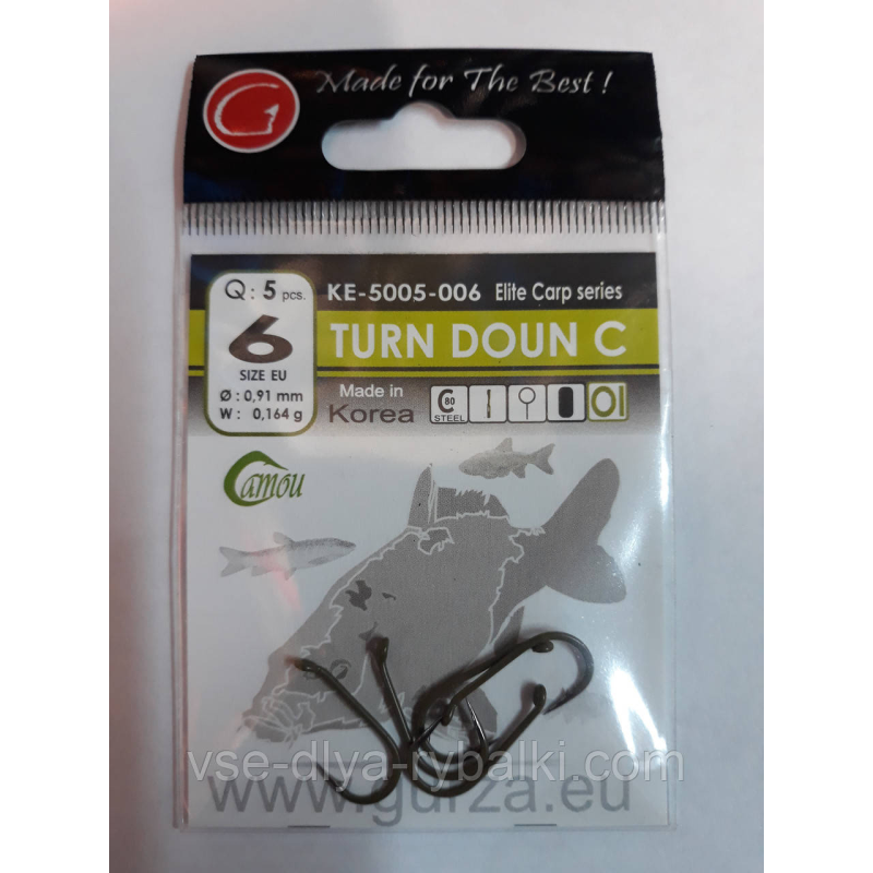 Гачки Gurza turn doun carp c № 6