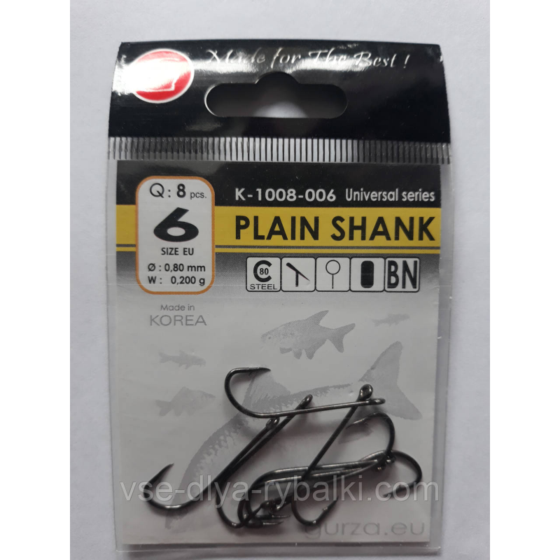 Гачки Gurza plain shank № 6