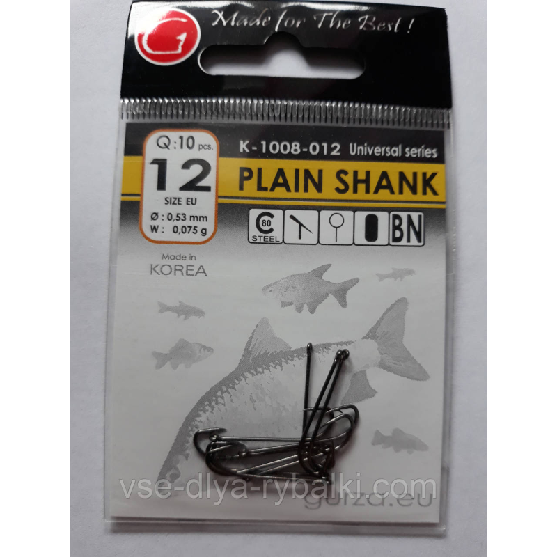 Гачки Gurza plain shank № 12