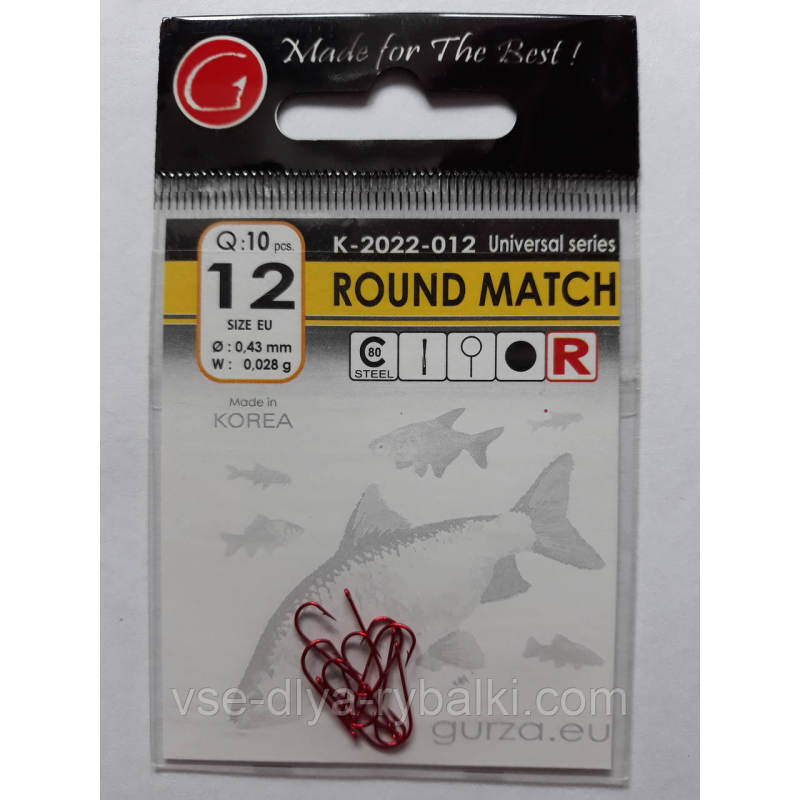Гачки Gurza round match red № 12
