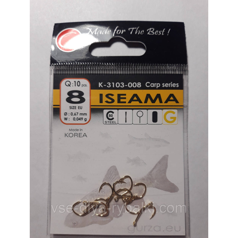 Гачки Gurza iseama gold № 8