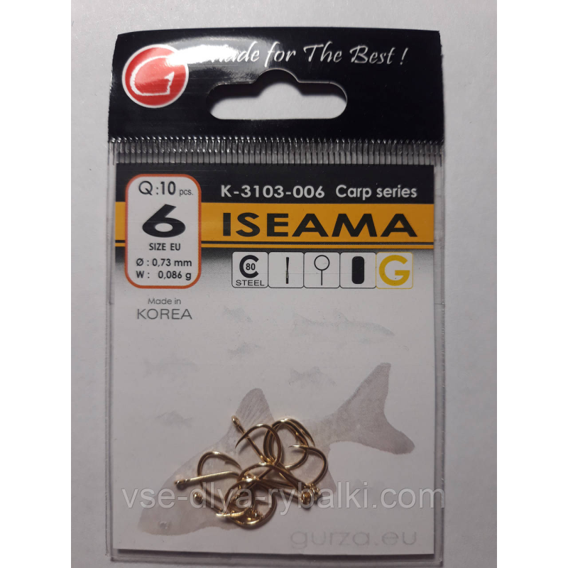 Гачки Gurza iseama gold № 6