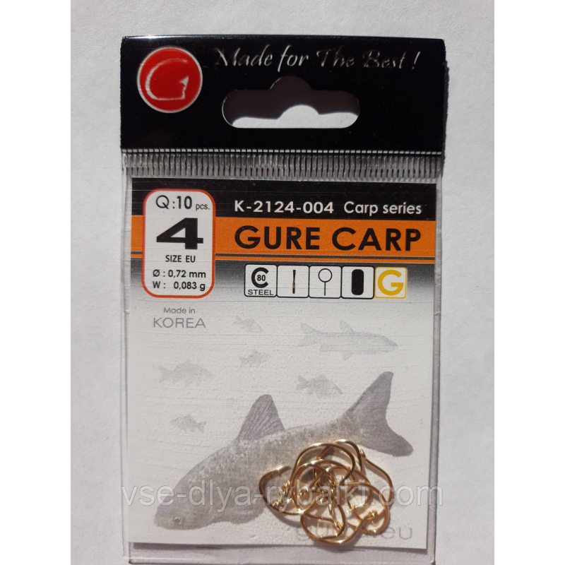 Гачки Gurza gure carp gold № 4