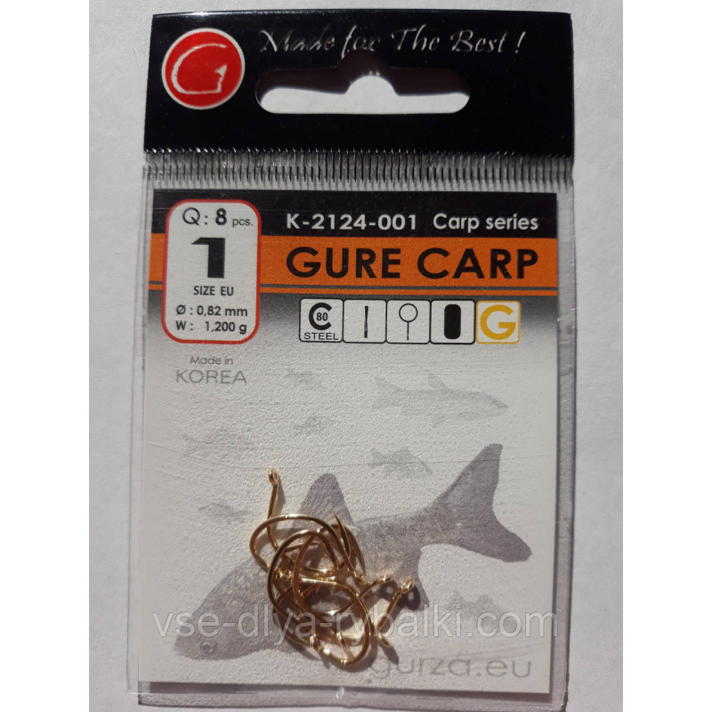 Гачки Gurza gure carp gold № 1