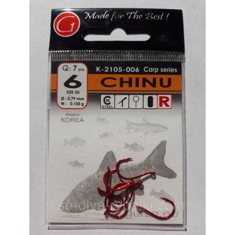 Гачки Gurza chinu red № 6