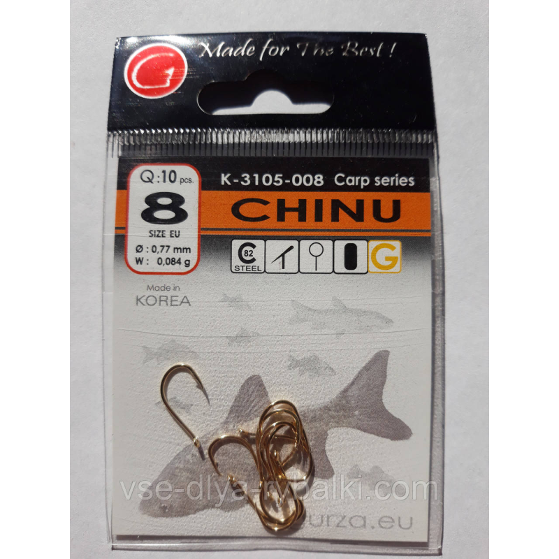 Гачки Gurza chinu gold № 8