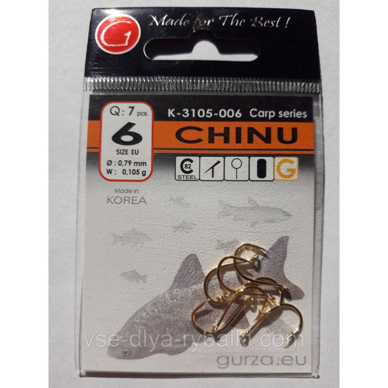 Гачки Gurza chinu gold № 6