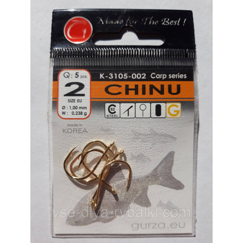 Гачки Gurza chinu gold № 2