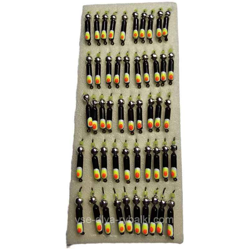 Мормишка вольфрамова з помаренчевою точкою цвяхокулька срібло 0,5 г