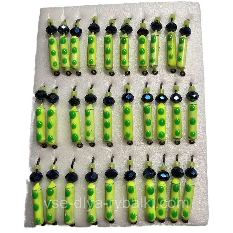 Мормишка вольфрамова салатова з зеленими точками цвяхокулька хамеліон 0,5 г