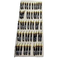 Мормишка вольфрамова чорна з білими смужками цвяхокулька золото 0,5 г