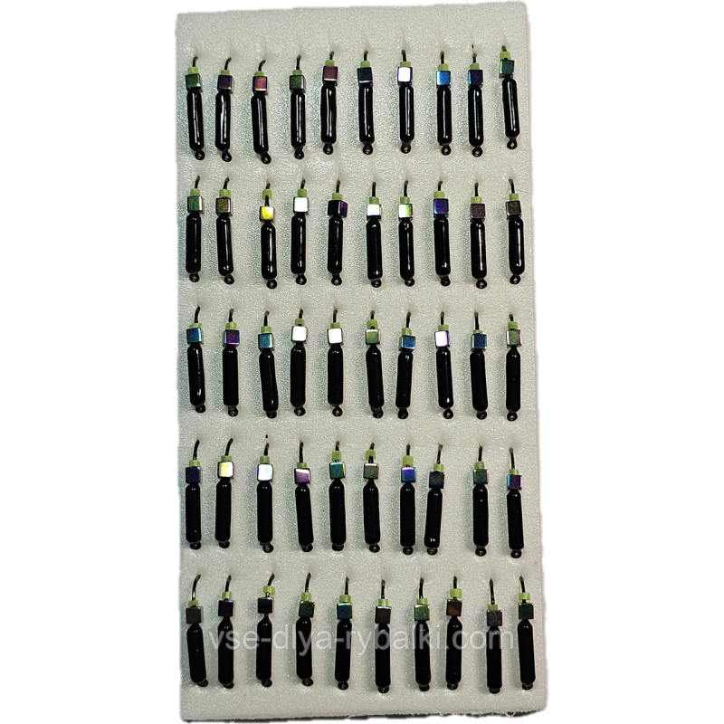 Мормишка вольфрамова чорна цвяхокубик хамеліон 0,5 г