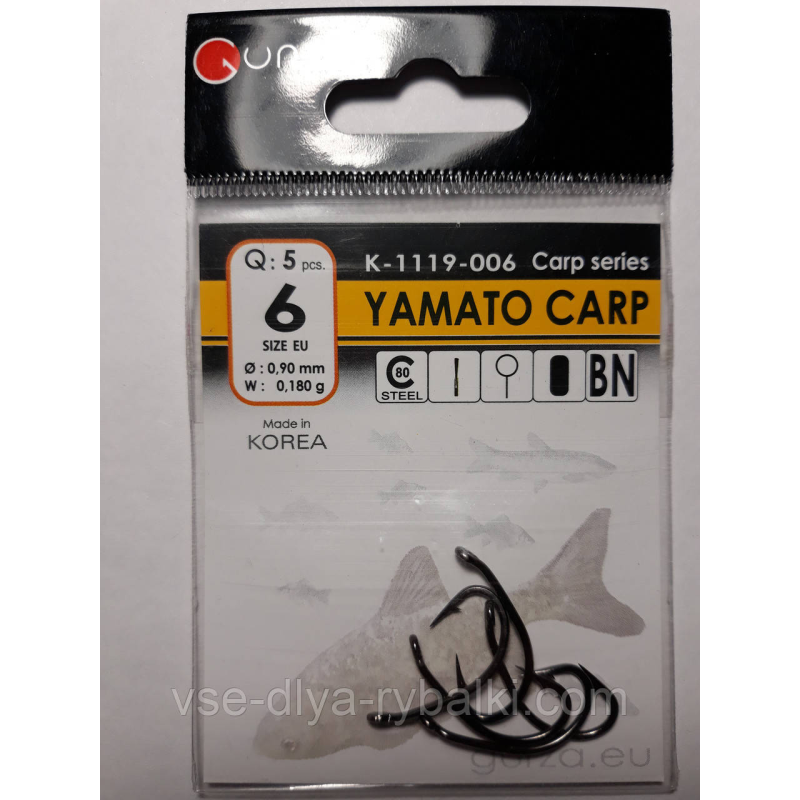 Гачки Gurza yamato carp № 6