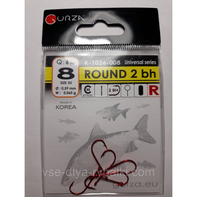 Гачки Gurza round red 2 bh № 8