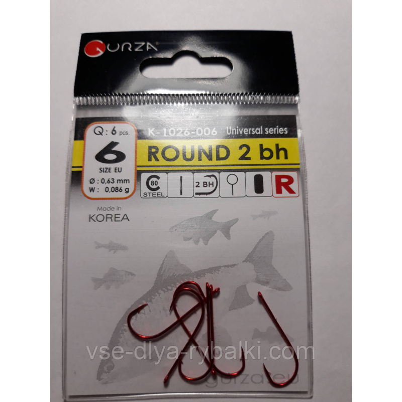 Гачки Gurza round red 2 bh № 6