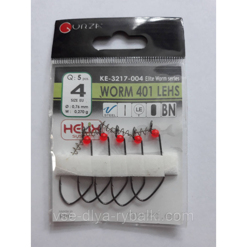 Гачки Gurza worm 401 lehs № 4
