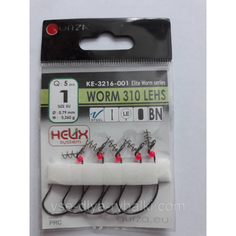 Гачки Gurza worm 310 lehs № 1