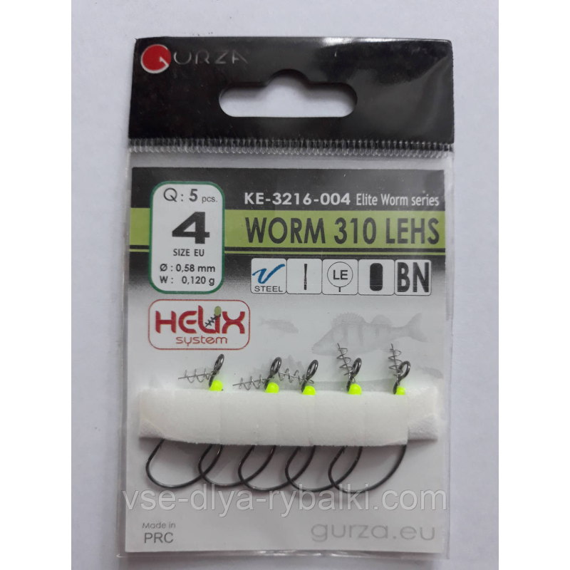 Гачки Gurza worm 310 lehs № 4