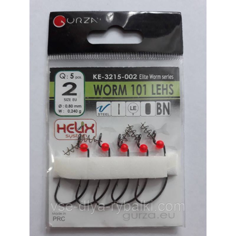 Гачки Gurza worm 101 lehs № 2