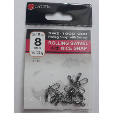 Gurza вертлюг з застібкою американкою № 8