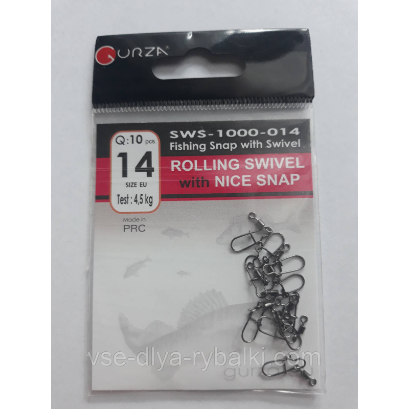 Gurza вертлюг з застібкою американкою № 14