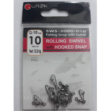 Gurza вертлюг з застібкою Hooked Snap № 10