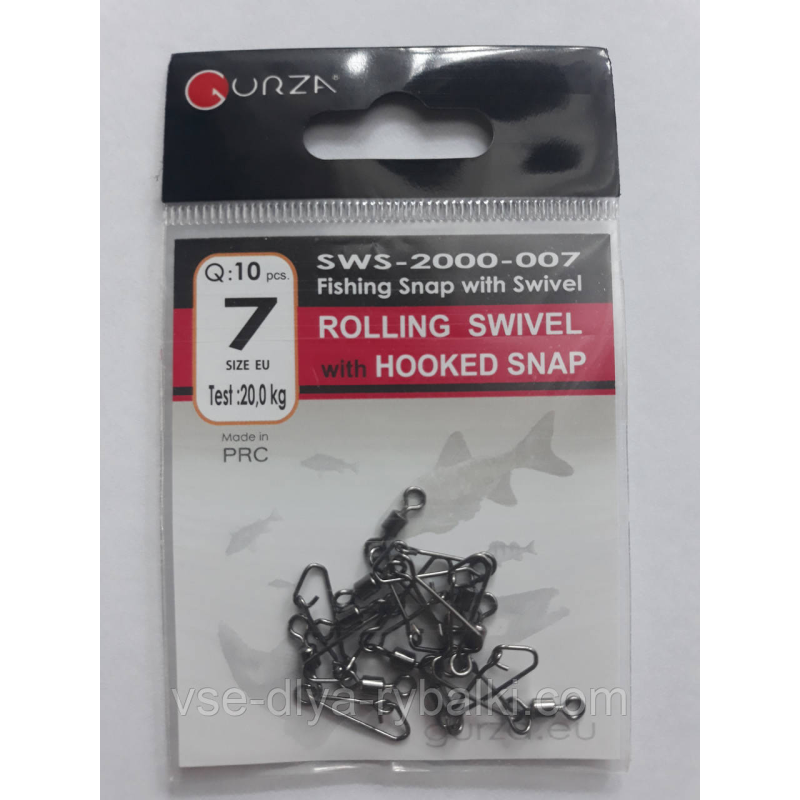 Gurza вертлюг з застібкою Hooked Snap № 7