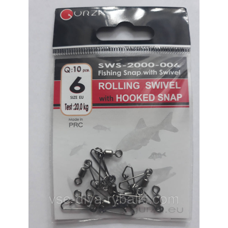 Gurza вертлюг с застёжкой Hooked Snap № 6