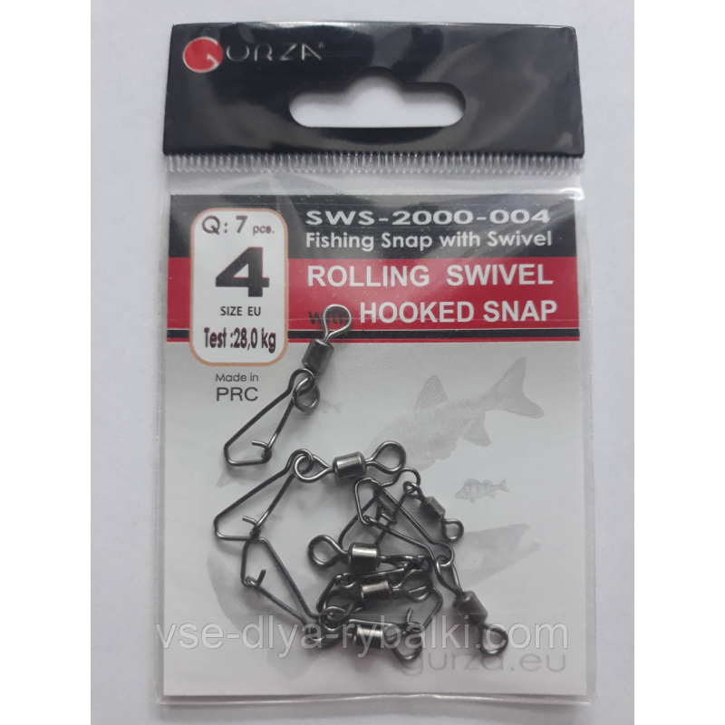 Gurza вертлюг з застібкою Hooked Snap № 4