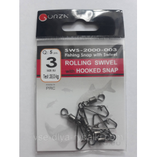 Gurza вертлюг з застібкою Hooked Snap № 3