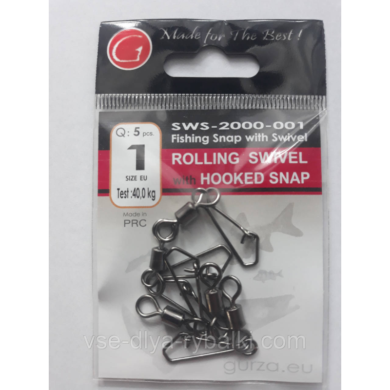 Gurza вертлюг с застёжкой Hooked Snap № 1