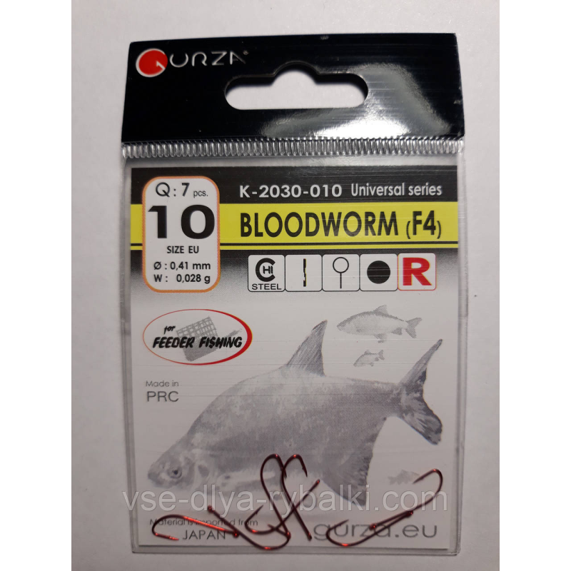 Гачки Gurza bloodworm red № 10