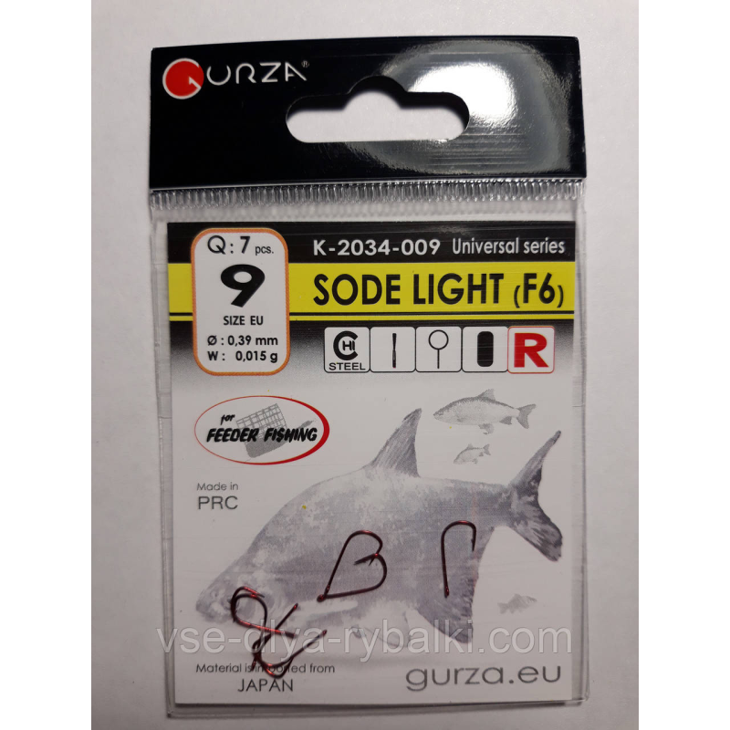 Гачки Gurza sode light red № 9