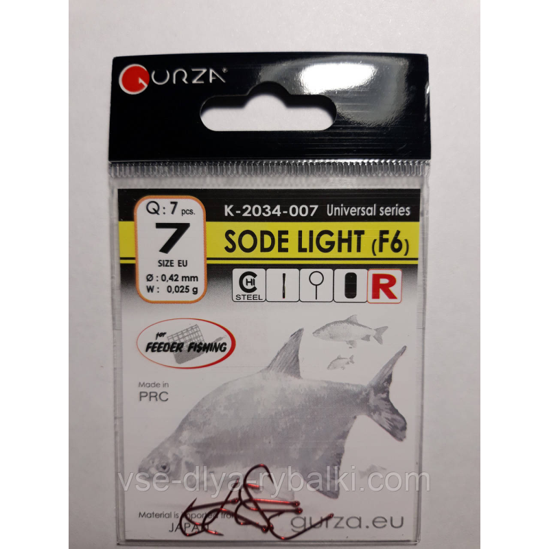 Гачки Gurza sode light red № 7