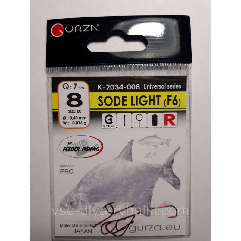 Гачки Gurza sode light red № 8
