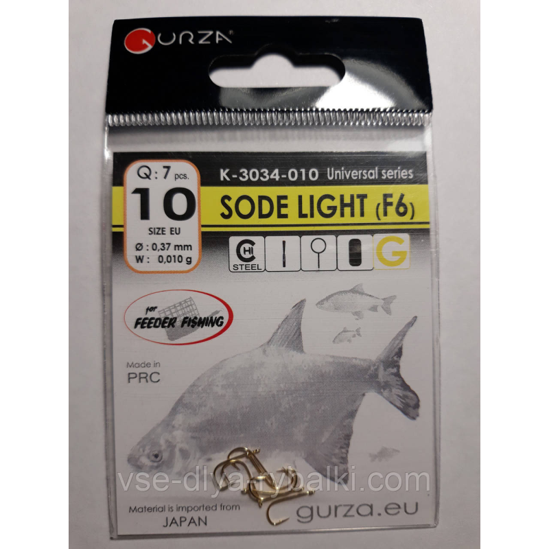 Гачки Gurza sode light gold № 10