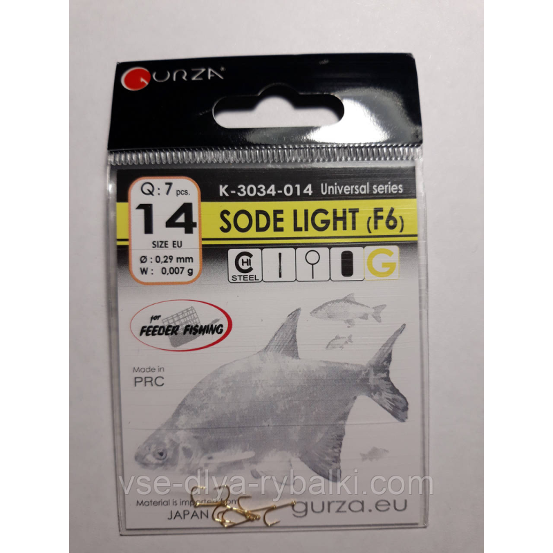 Гачки Gurza sode light gold № 14