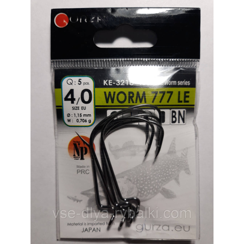 Гачки Gurza worm 777 le № 4/0