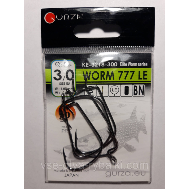 Гачки Gurza worm 777 le № 3/0