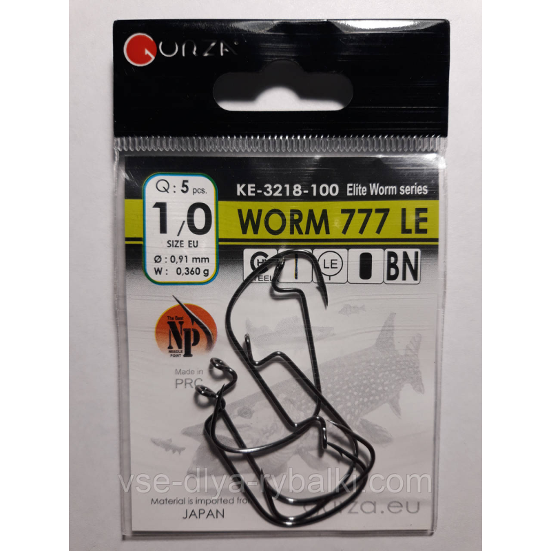 Гачки Gurza worm 777 le № 1/0