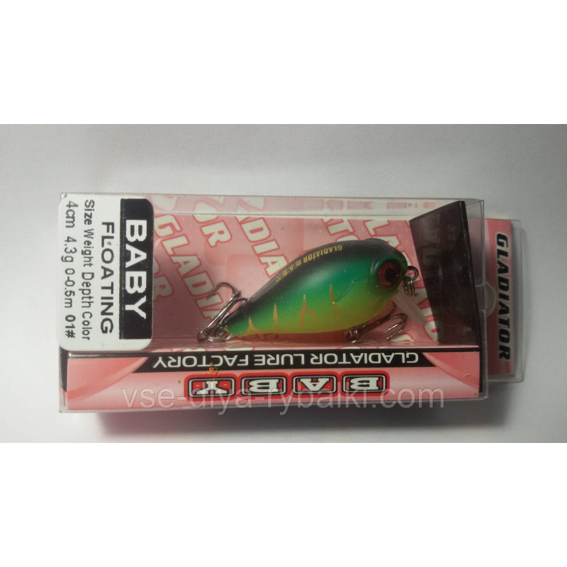 Воблер GLADIATOR Baby 40 Color: 01