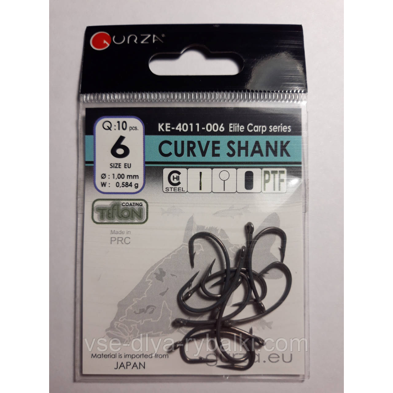 Гачки Gurza curve shank № 6