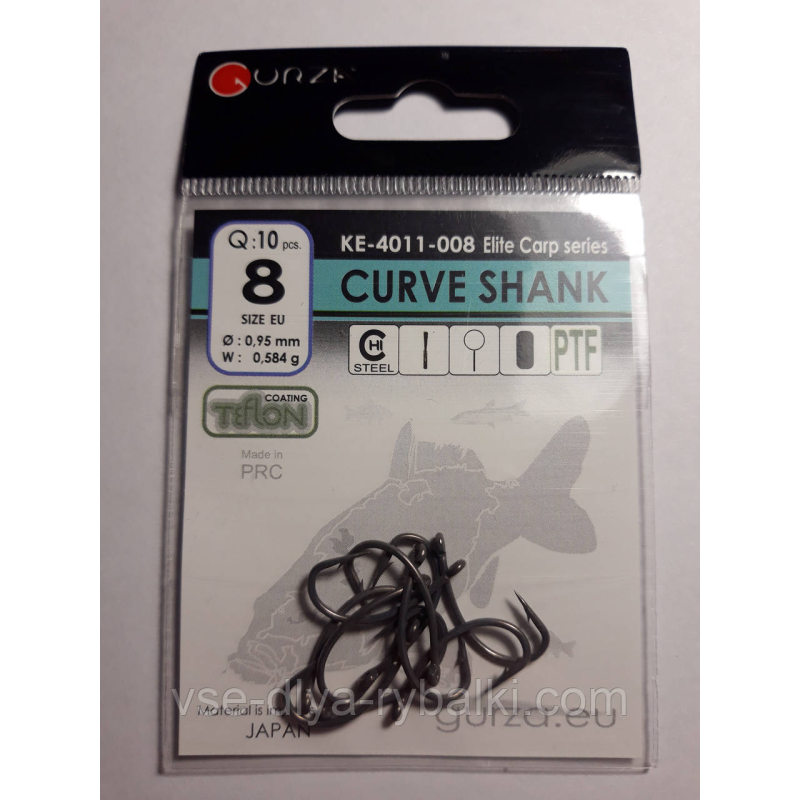 Гачки Gurza curve shank № 8