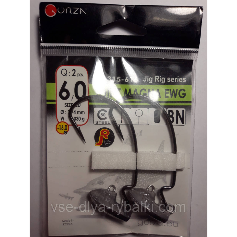 Гачки Gurza Joint Magna EWG № 6/0 + 16 грм