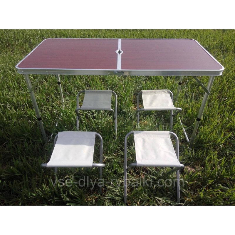 Стіл + 4 стільці для кемпінгу та риболовлі ніжки кругла труба