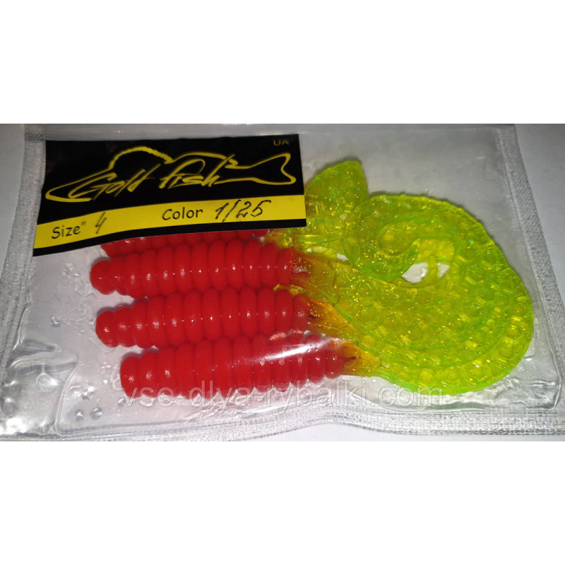 Силікон Кирлиграб 4“ сьедобный “Gold fish“ color 1/25